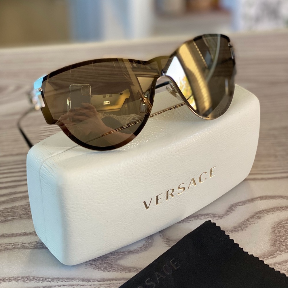 Womens Versace reflective gold sunglasses